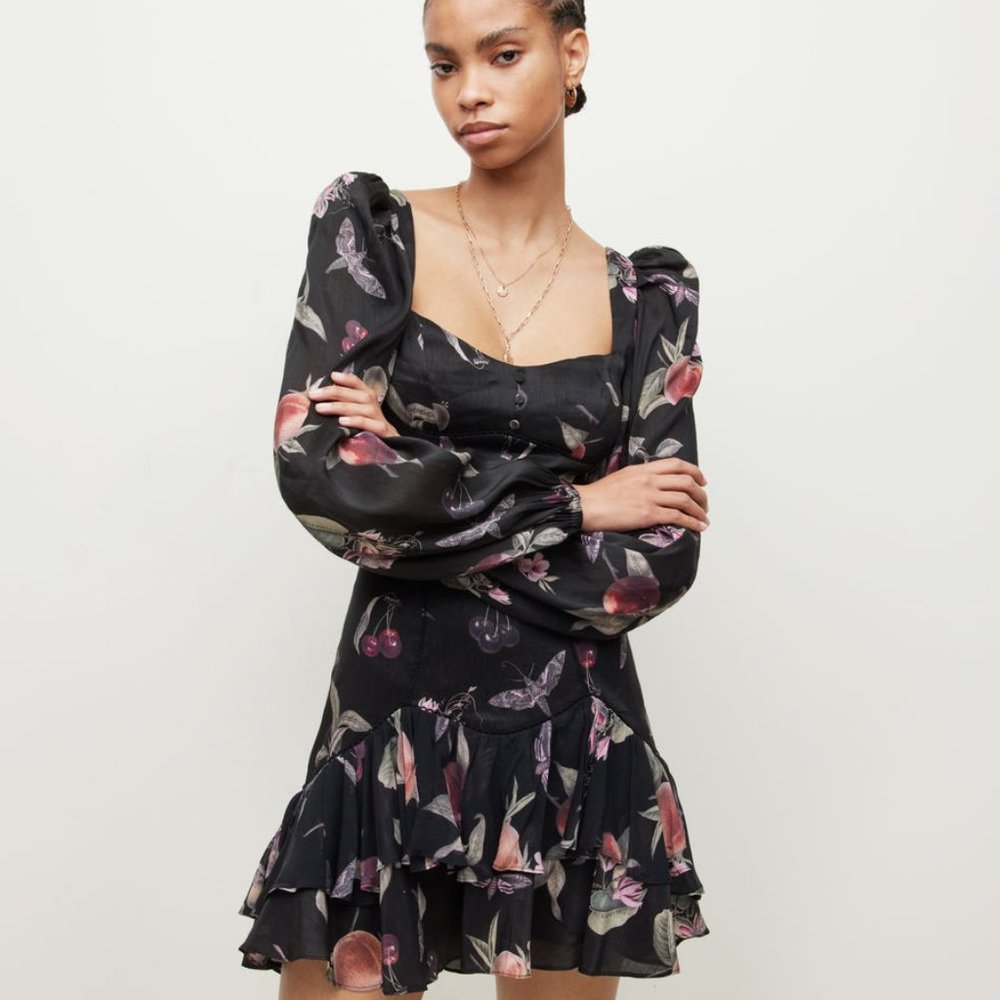 RIA SILK LINEN-BLEND SOLEIL SKIRT